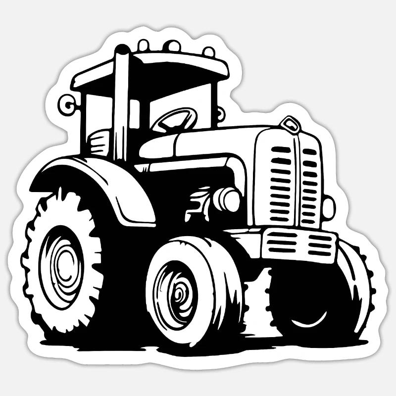 Traktor - Sticker Größe S (10 x 10 cm) - Mattweiß