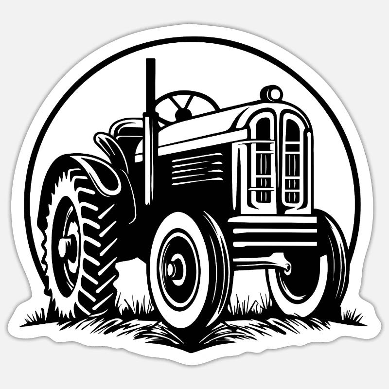 Tractor - Sticker size S (10 x 10 cm) - white matte
