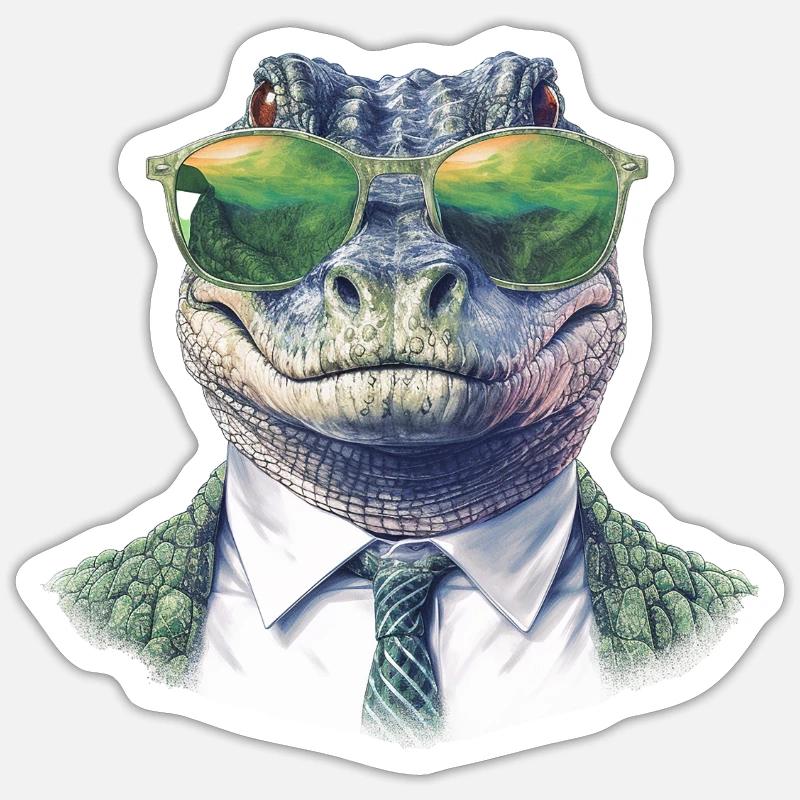 Alligator - Sticker taille S (10 x 10 cm) - blanc mat