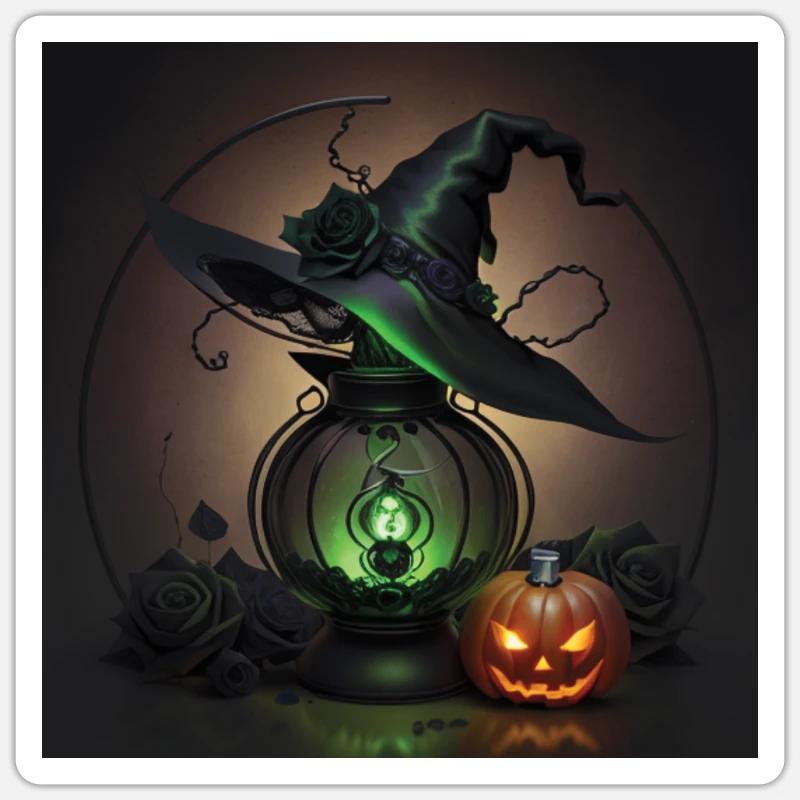Witch Hat - Sticker size S (10 x 10 cm) - white matte