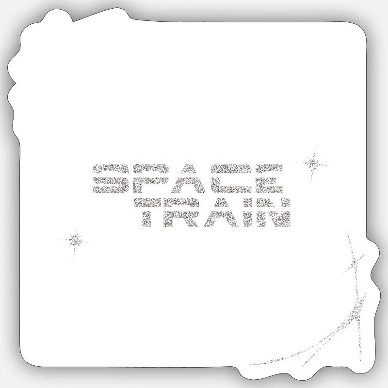 SPACE TRAIN - Sticker Größe S (10 x 10 cm) - Mattweiß
