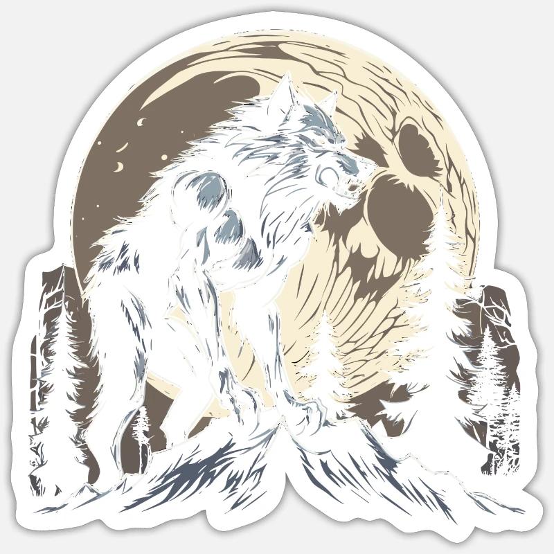 Werewolf - Sticker size S (10 x 10 cm) - white matte