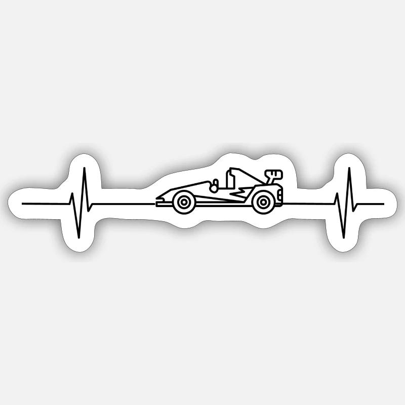 Course automobile - Sticker taille S (10 x 10 cm) - blanc mat