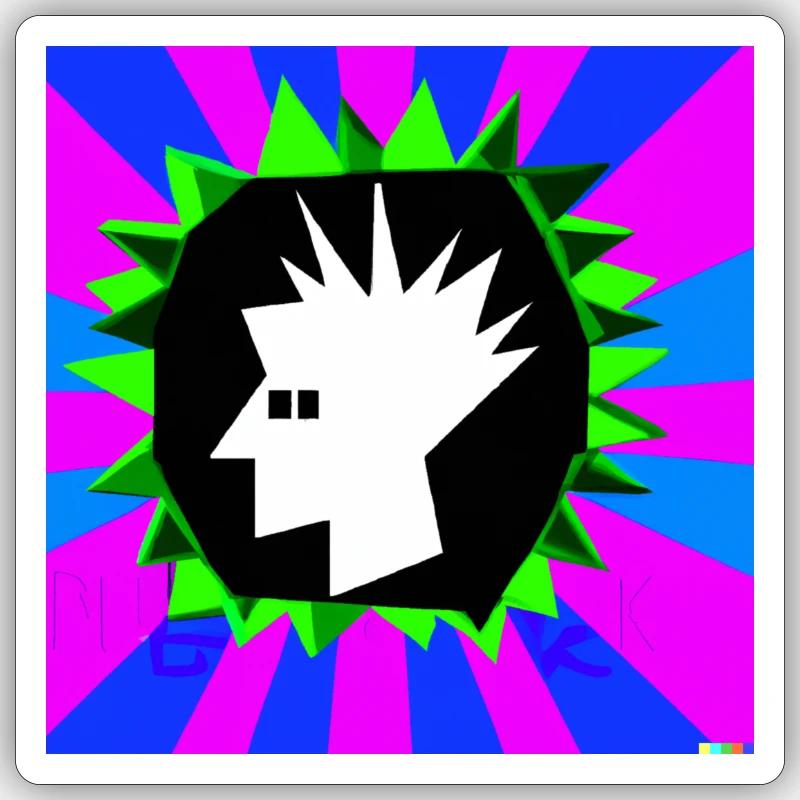 Punky - Sticker taille S (10 x 10 cm) - blanc mat