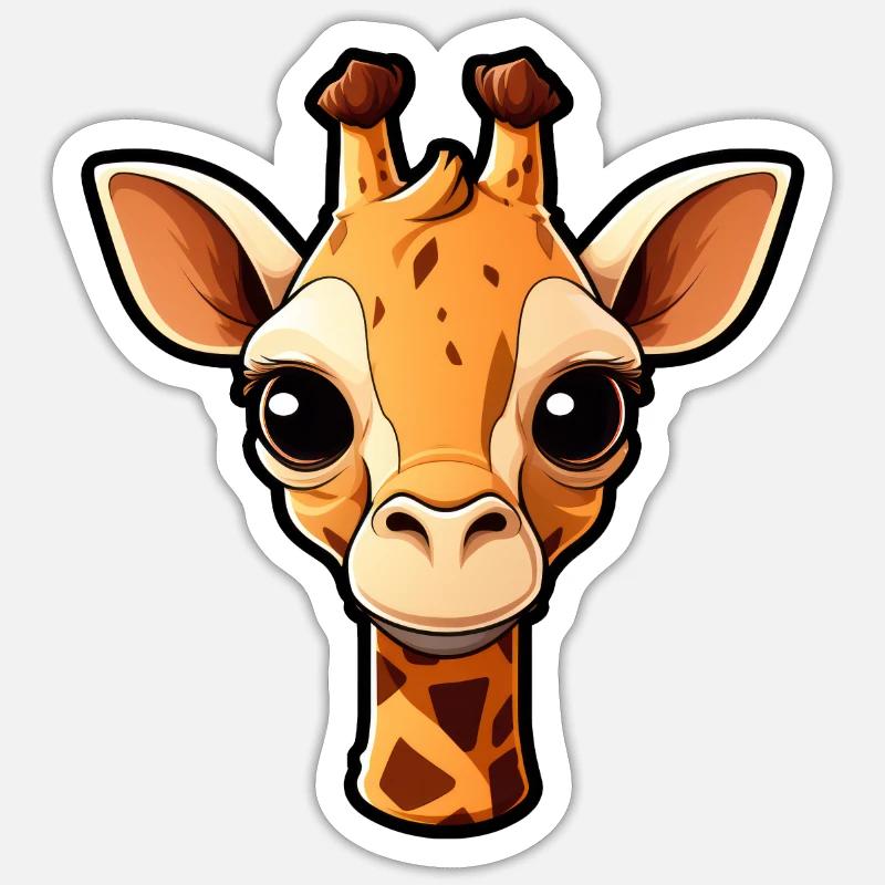 Giraffe - Sticker Größe S (10 x 10 cm) - Mattweiß