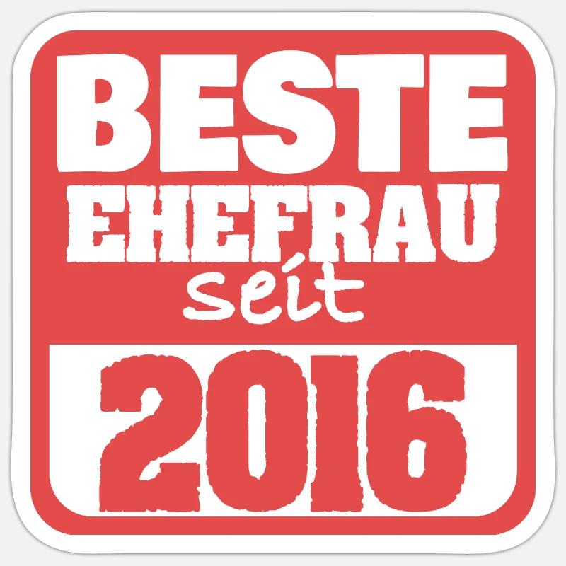 Frau 2016 - Sticker Größe S (10 x 10 cm) - Mattweiß