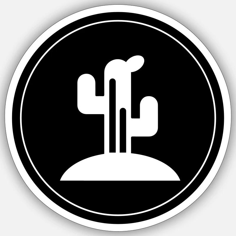 Plante de cactus - Sticker taille S (10 x 10 cm) - blanc mat