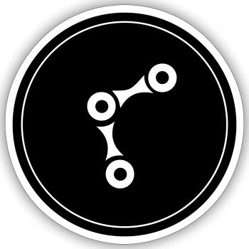 Fahrrad Radfahren Kette - Sticker Größe S (10 x 10 cm) - Mattweiß - Vorne
