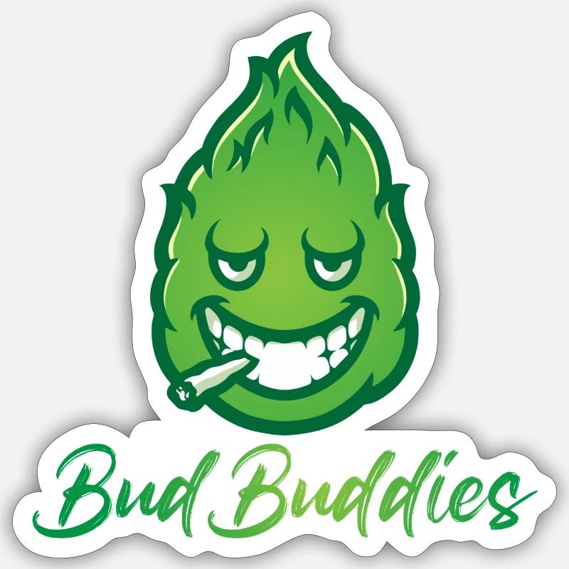 Bud Buddies - Sticker Größe S (10 x 10 cm) - Mattweiß