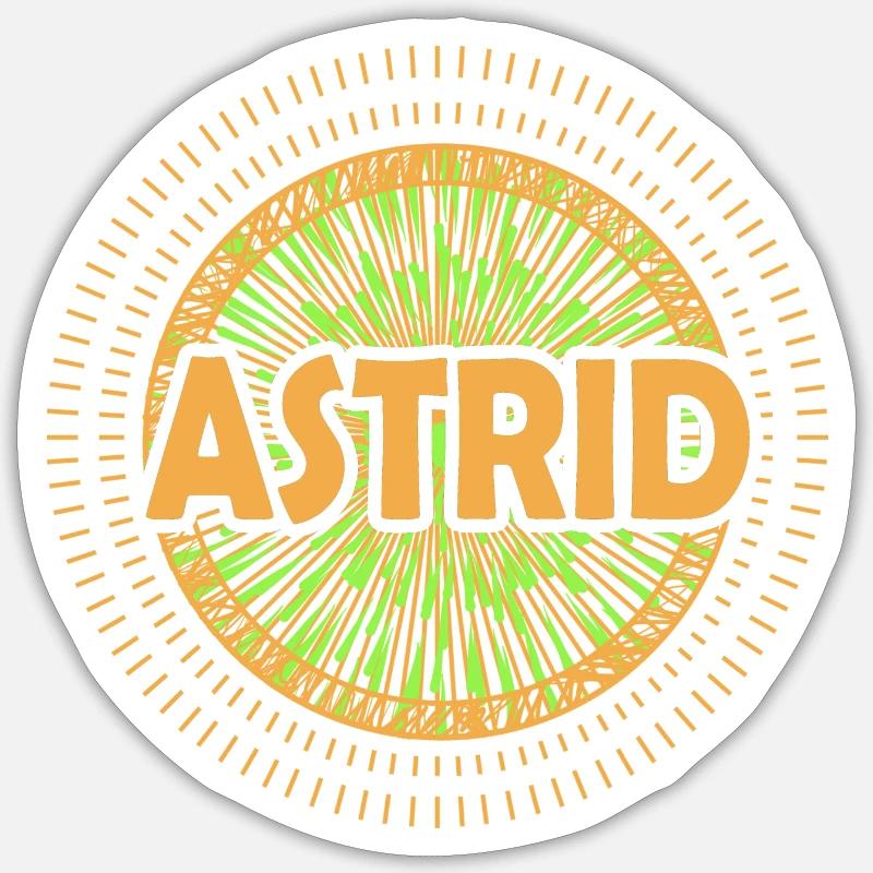 Nom: Astrid - Sticker taille S (10 x 10 cm) - blanc mat