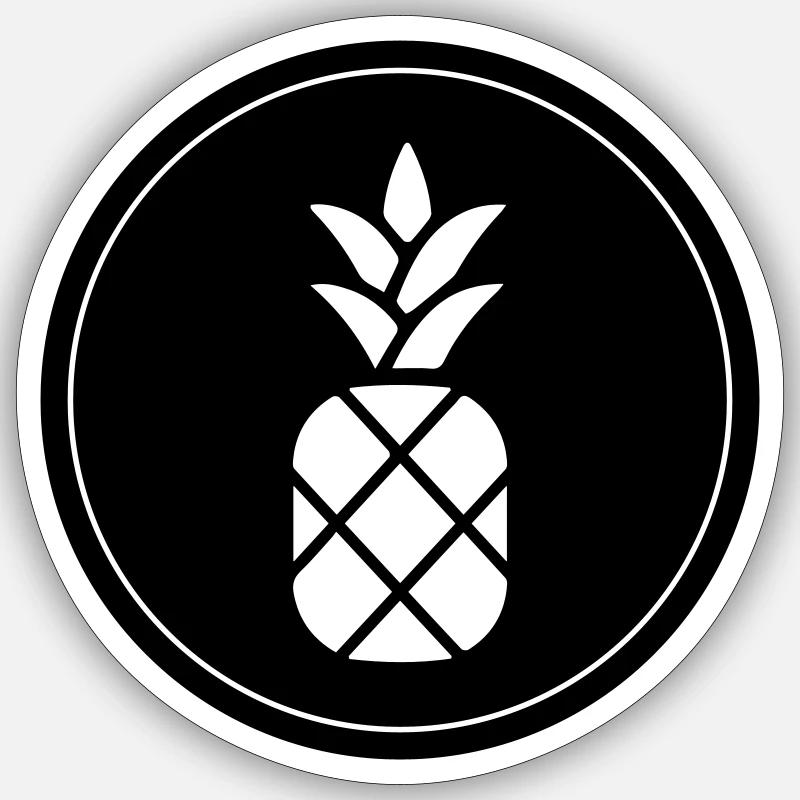Ananas - Sticker taille S (10 x 10 cm) - blanc mat
