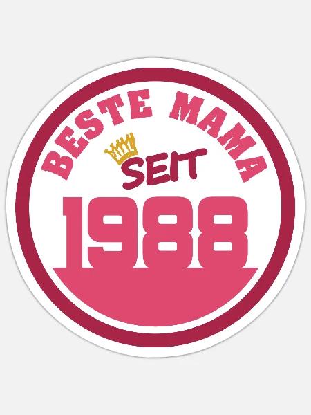 Mutti 1988 - Sticker Größe S (10 x 10 cm) - Mattweiß
