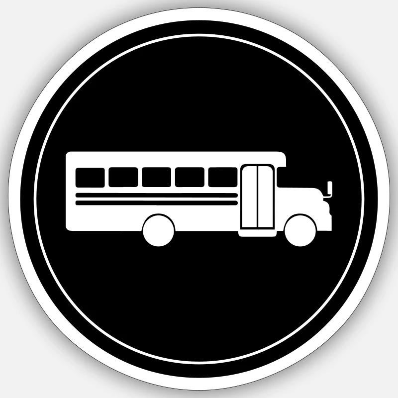 School school bus - Sticker size S (10 x 10 cm) - white matte