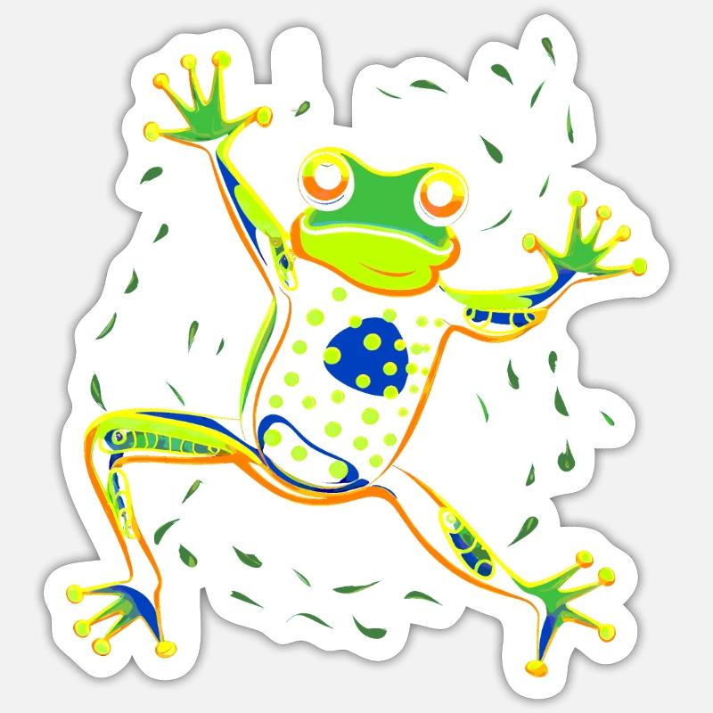 Dancing frog - Sticker taille S (10 x 10 cm) - blanc mat