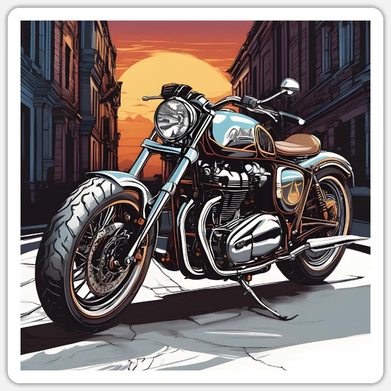 Retro Brit Bobber Sticker size S (10 x 10 cm)