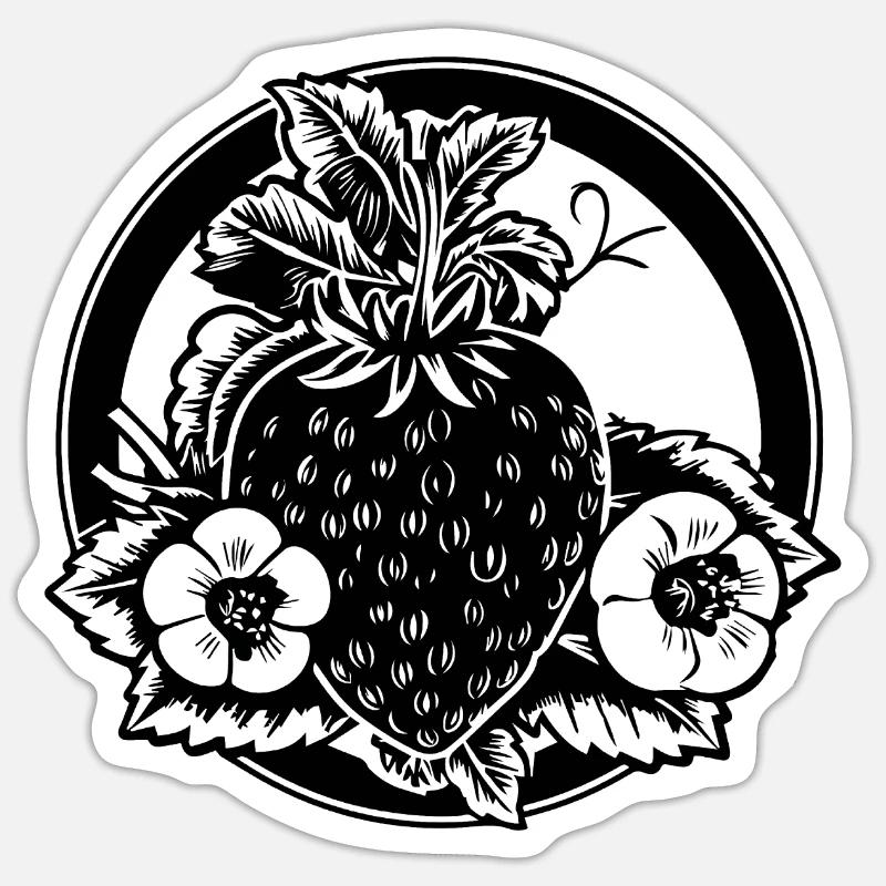 Strawberry Fruit Fruit - Sticker size S (10 x 10 cm) - white matte