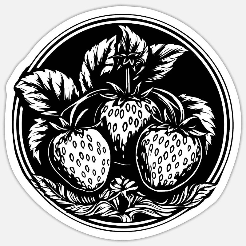 Fraise Fruit Fruit - Sticker taille S (10 x 10 cm) - blanc mat