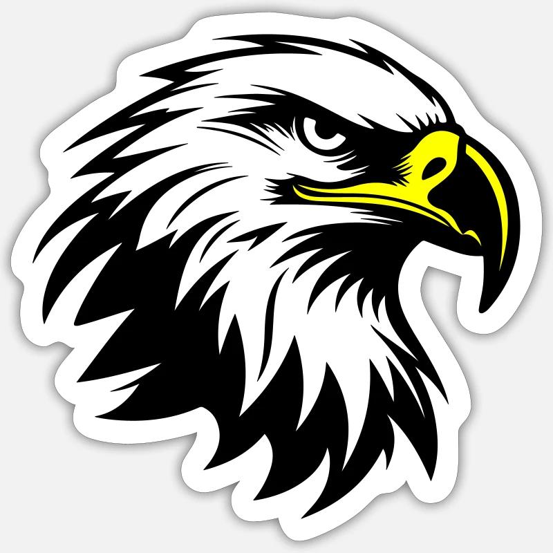 Adler Kopf Silhouette - Sticker Größe S (10 x 10 cm) - Mattweiß