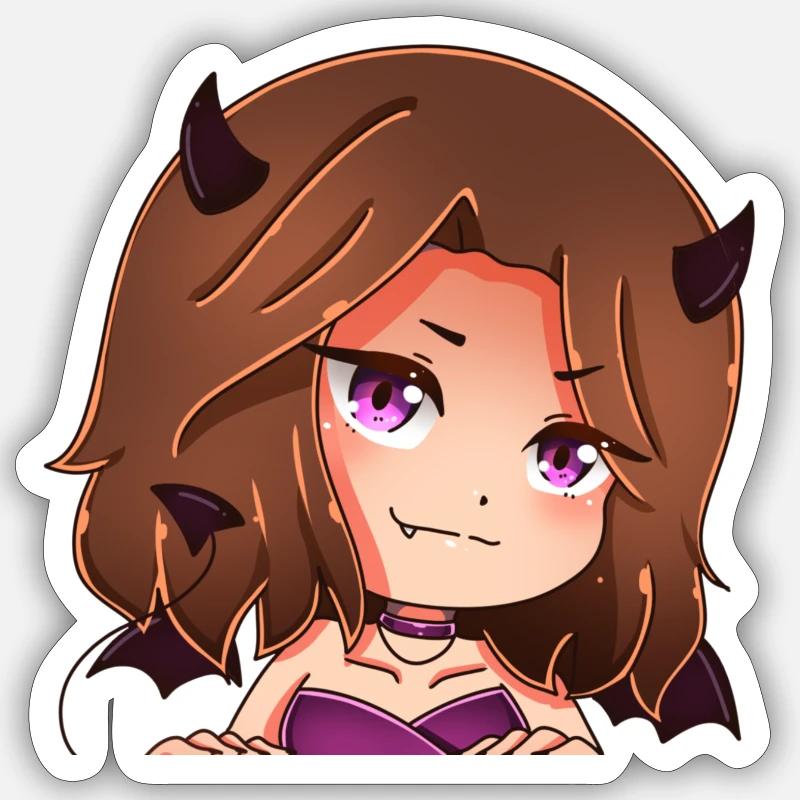 Sarahs Asmr House Merch Devil Sticker Größe S (10 x 10 cm)