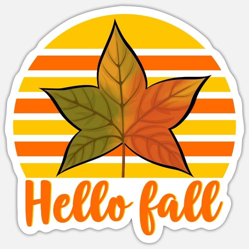 Herbst Hello Fall Sticker Größe S (10 x 10 cm)