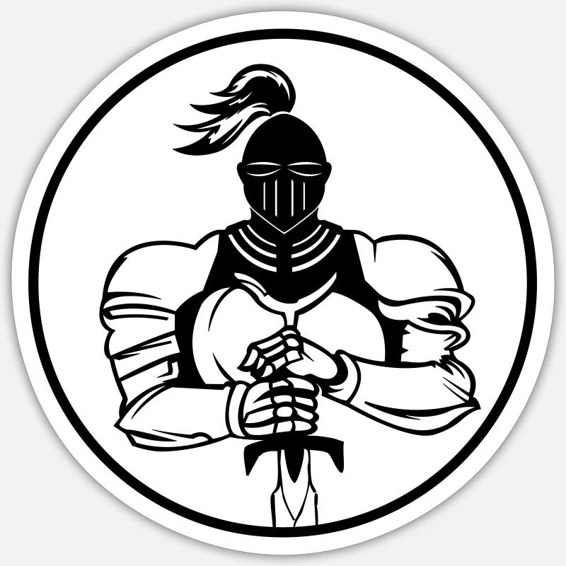 Chevalier - Sticker taille S (10 x 10 cm) - blanc mat