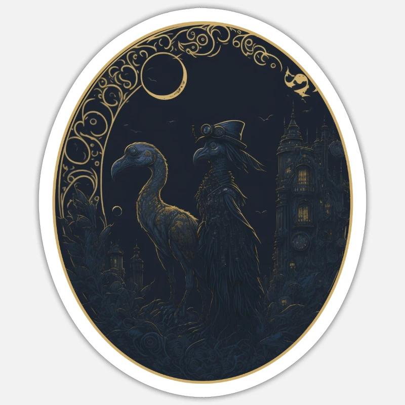 Steampunk Dodo - Sticker taille S (10 x 10 cm) - blanc mat