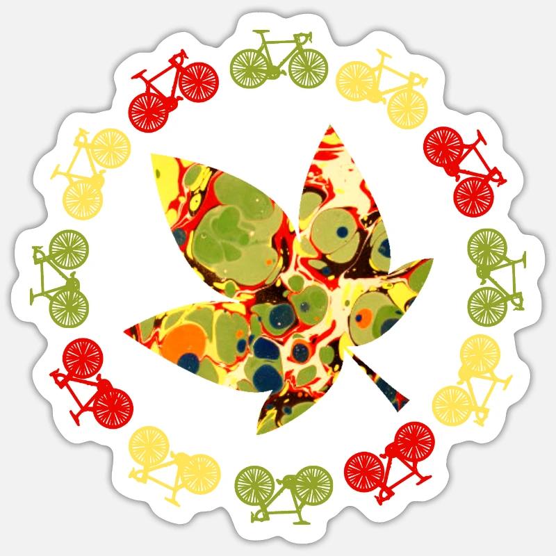 Bicycle Autumn E 41 - Sticker size S (10 x 10 cm) - white matte