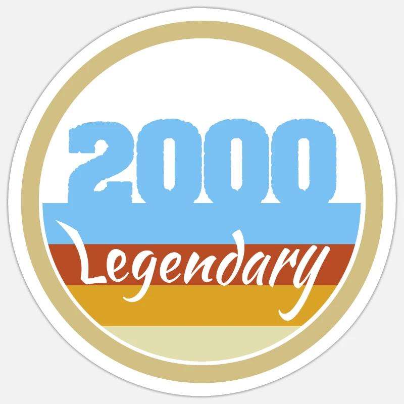 Born 2000 - Sticker size S (10 x 10 cm) - white matte