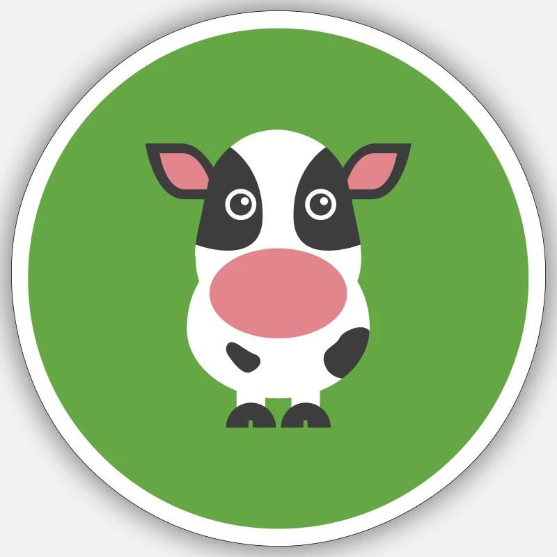 Vache - Sticker taille S (10 x 10 cm) - blanc mat
