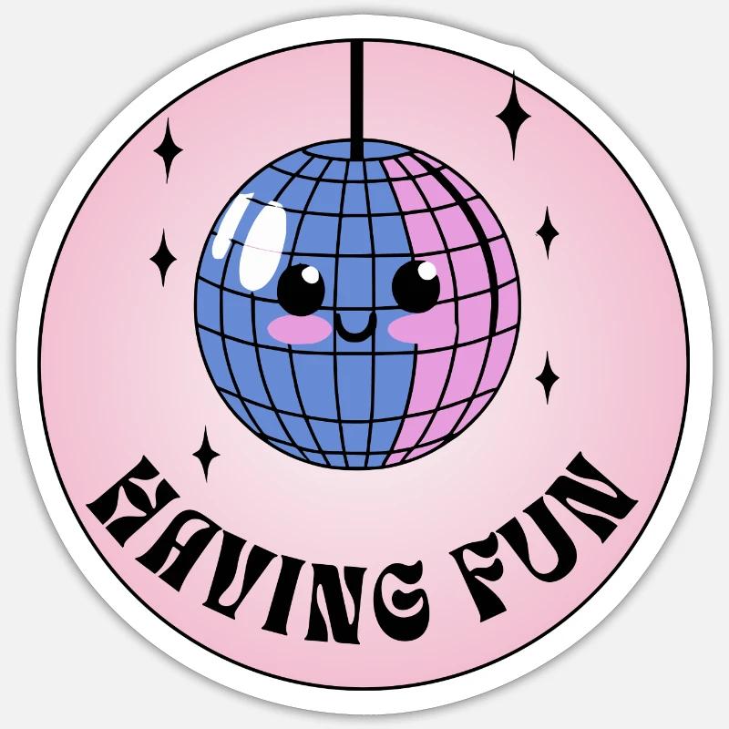 boule disco - Sticker taille S (10 x 10 cm) - blanc mat