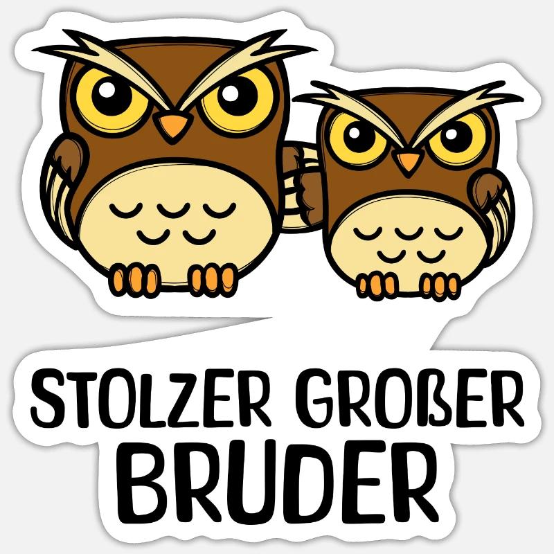 Großer Bruder Statement Eule Geschwisterliebe Sticker Größe S (10 x 10 cm)