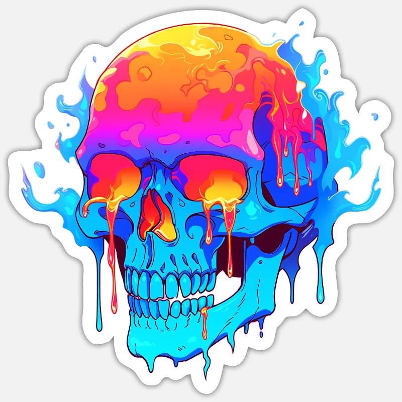 Fusion du crâne 002 - Sticker taille S (10 x 10 cm) - blanc mat