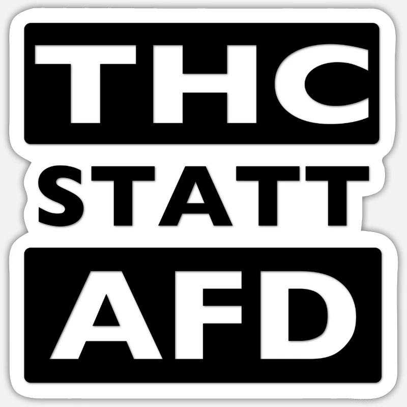 THC STATT AFD - Sticker Größe S (10 x 10 cm) - Mattweiß