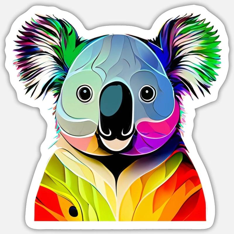 Koala - Sticker Größe S (10 x 10 cm) - Mattweiß