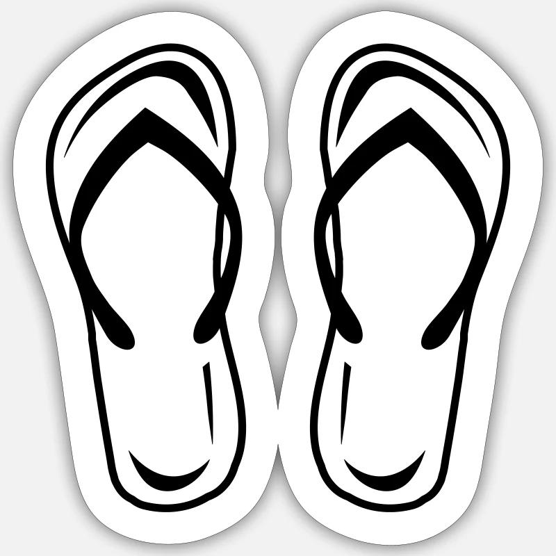 Flip flops - Sticker size S (10 x 10 cm) - white matte