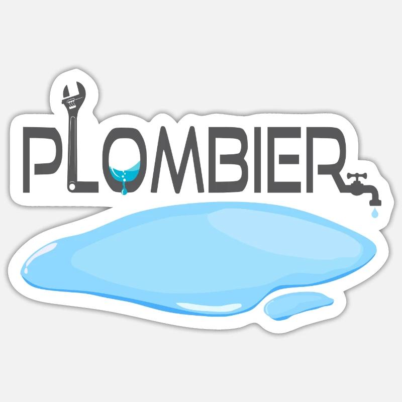 Plumber - Sticker size S (10 x 10 cm) - white matte