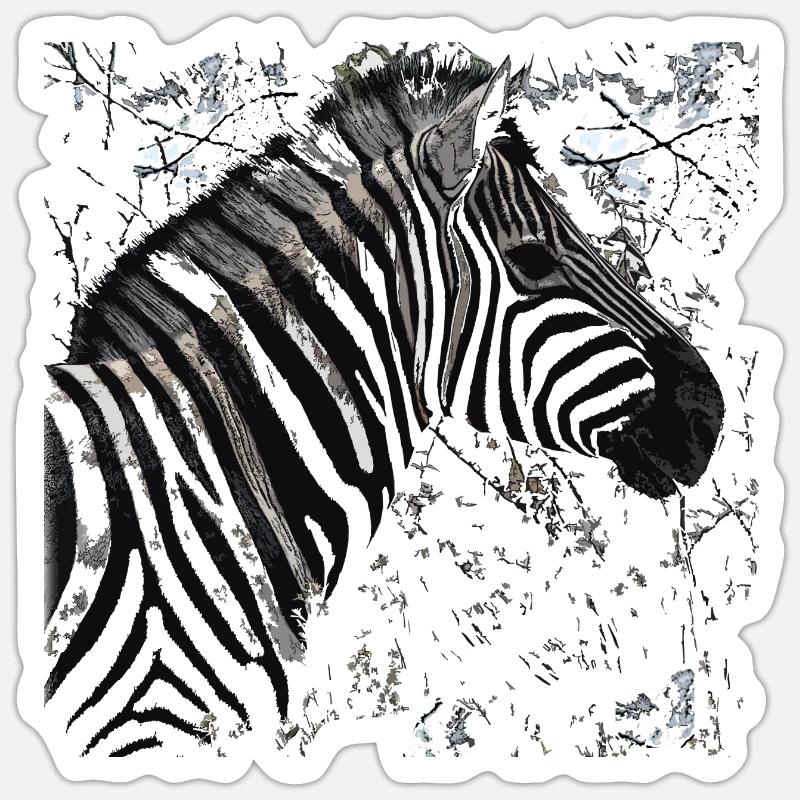 Zebra head (2) - Sticker size S (10 x 10 cm) - white matte