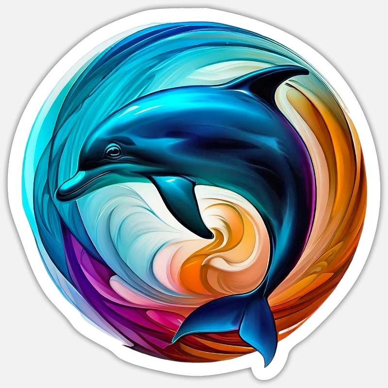 Dolphin - Sticker size S (10 x 10 cm) - white matte