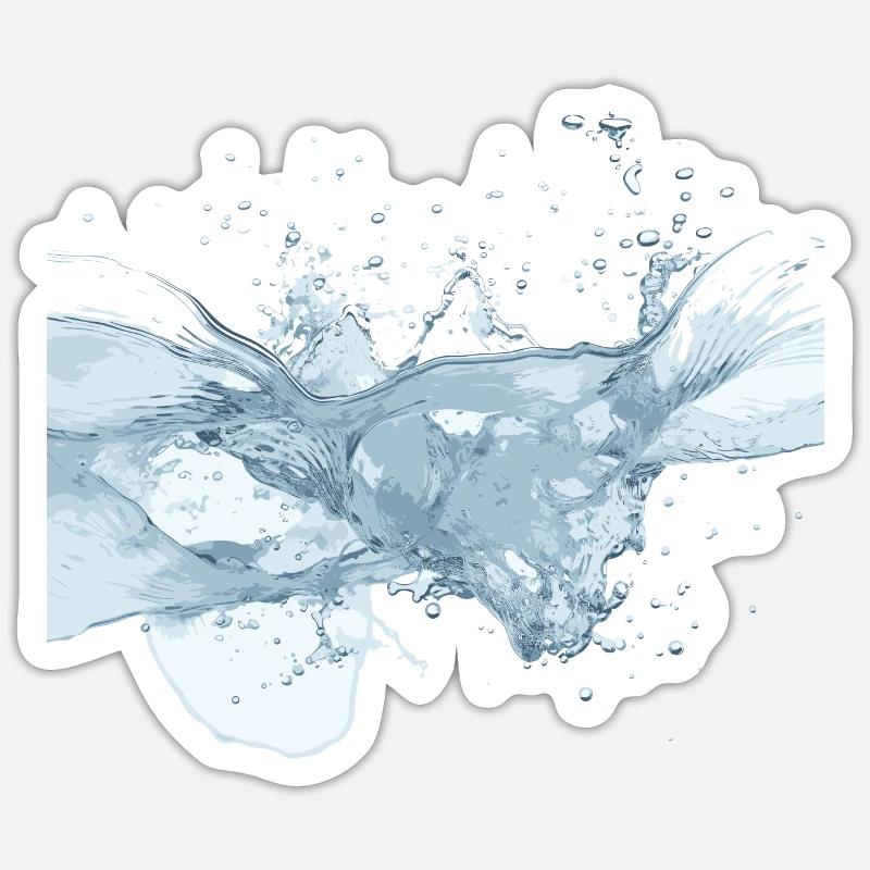 Des éclaboussures d’eau ! - Sticker taille S (10 x 10 cm) - blanc mat