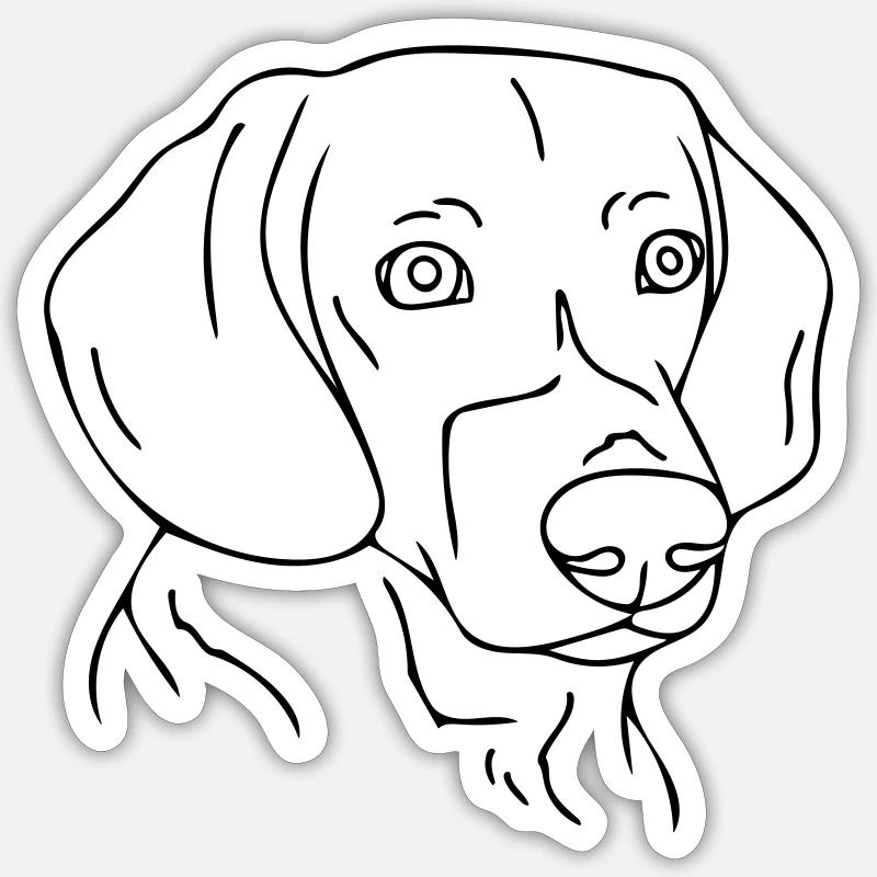 chien - Sticker taille S (10 x 10 cm) - blanc mat