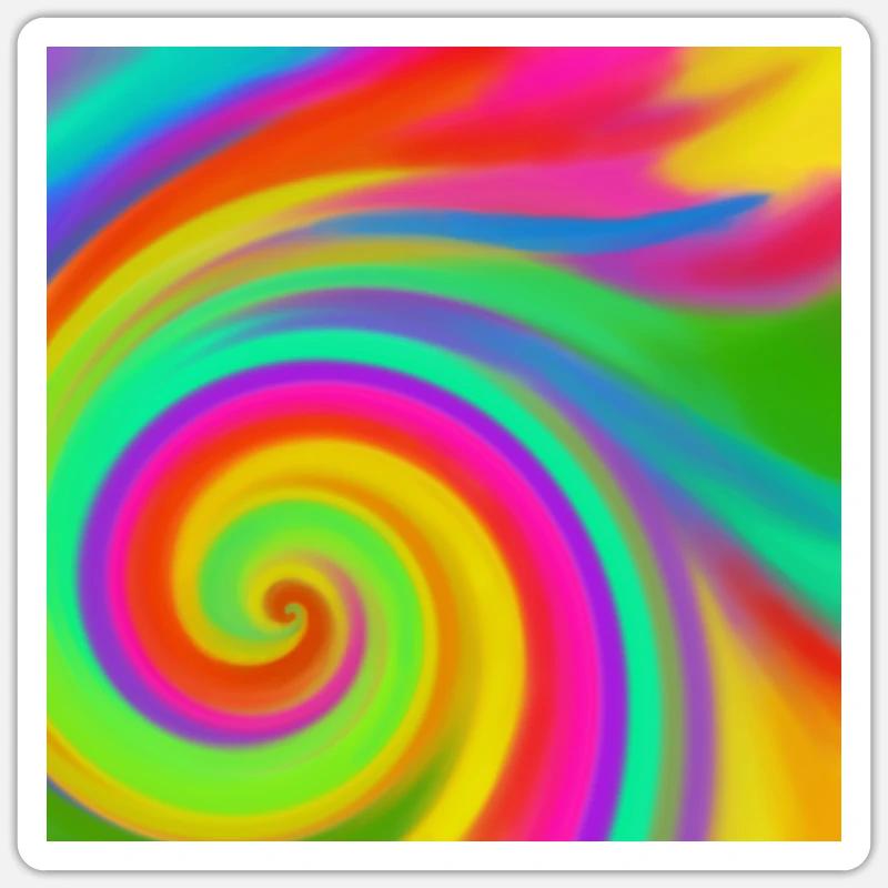 Vortex arc-en-ciel - Sticker taille S (10 x 10 cm) - blanc mat