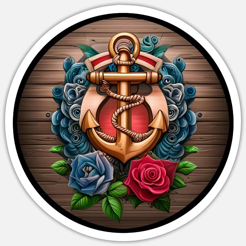 Anchor - Sticker size S (10 x 10 cm) - white matte