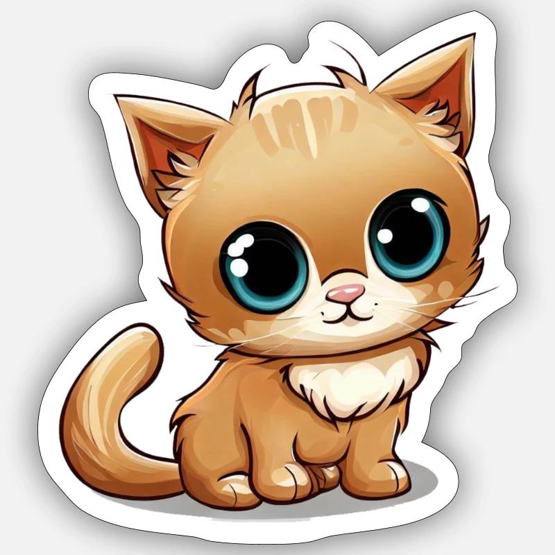 Chatons - Sticker taille S (10 x 10 cm) - blanc mat