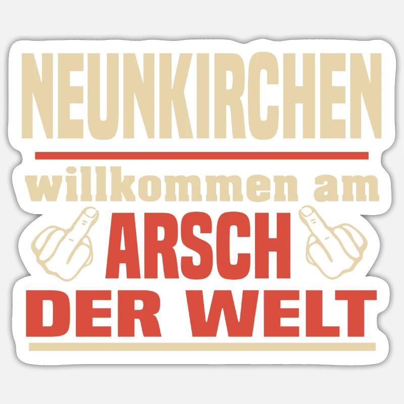 Neunkirchen - Sticker Größe S (10 x 10 cm) - Mattweiß