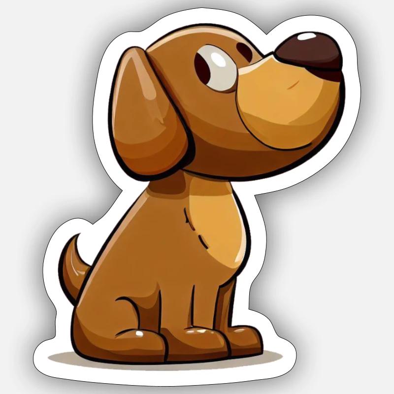Chiens - Sticker taille S (10 x 10 cm) - blanc mat
