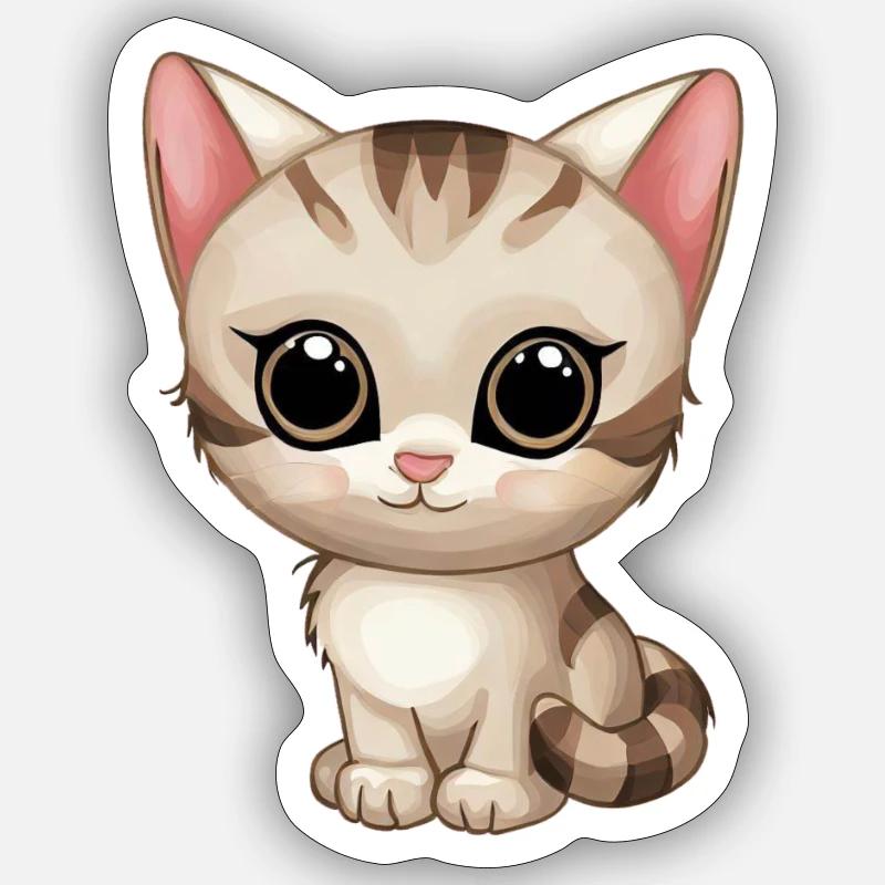 Chatons - Sticker taille S (10 x 10 cm) - blanc mat