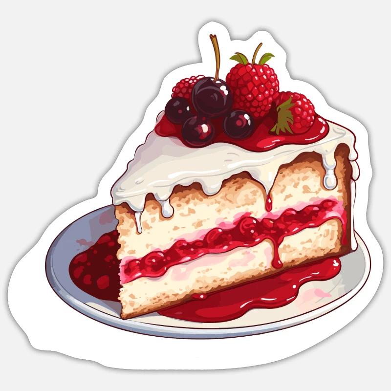 Cake! - Sticker taille S (10 x 10 cm) - blanc mat