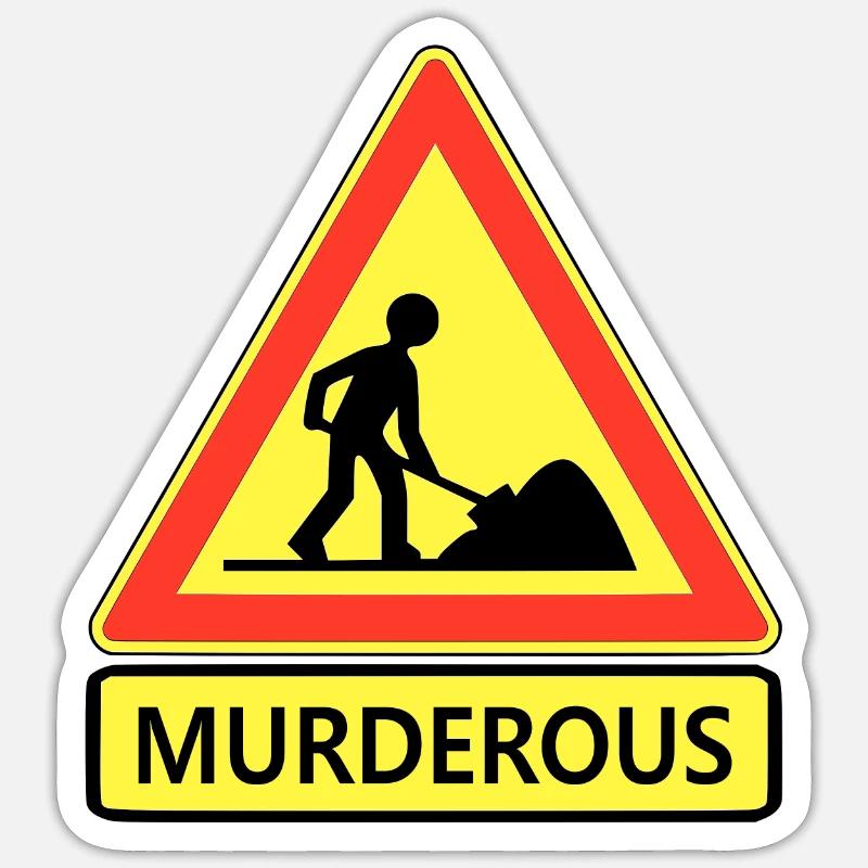 Meurtrier - Sticker taille S (10 x 10 cm) - blanc mat