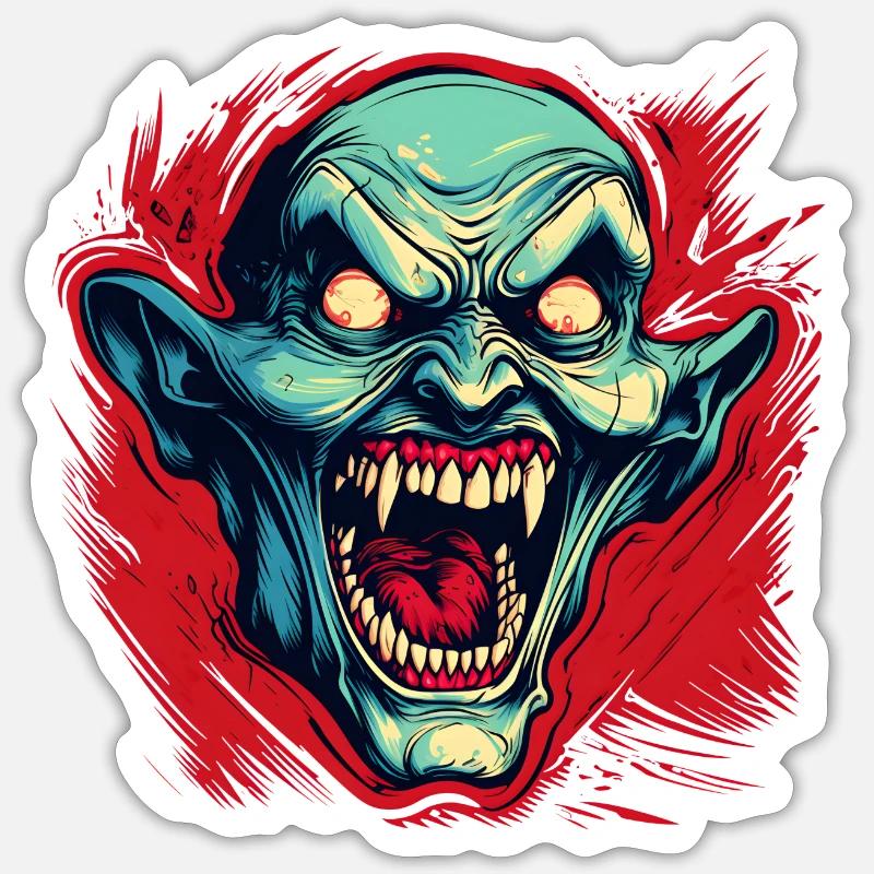 Vampir - Sticker Größe S (10 x 10 cm) - Mattweiß