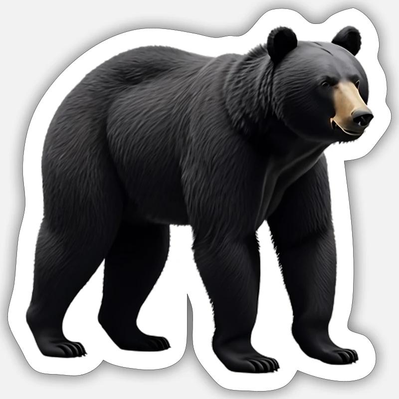 Black bear - Sticker size S (10 x 10 cm) - white matte